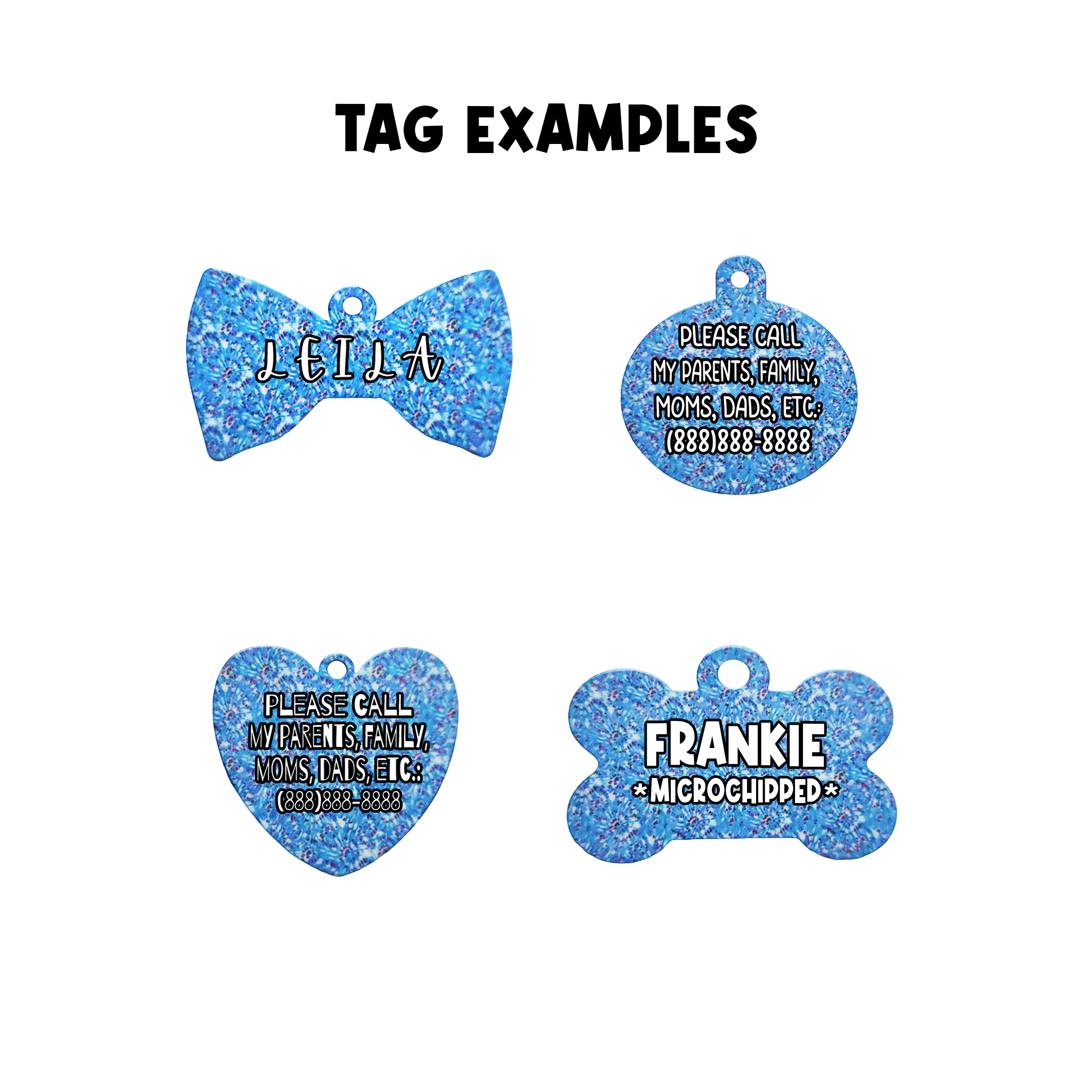 Personalized Blue Tie Dye Tag