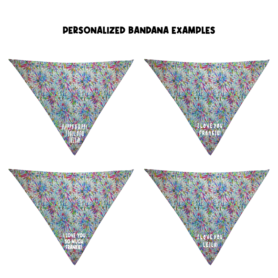 Personalized Pastel Rainbow Bandana