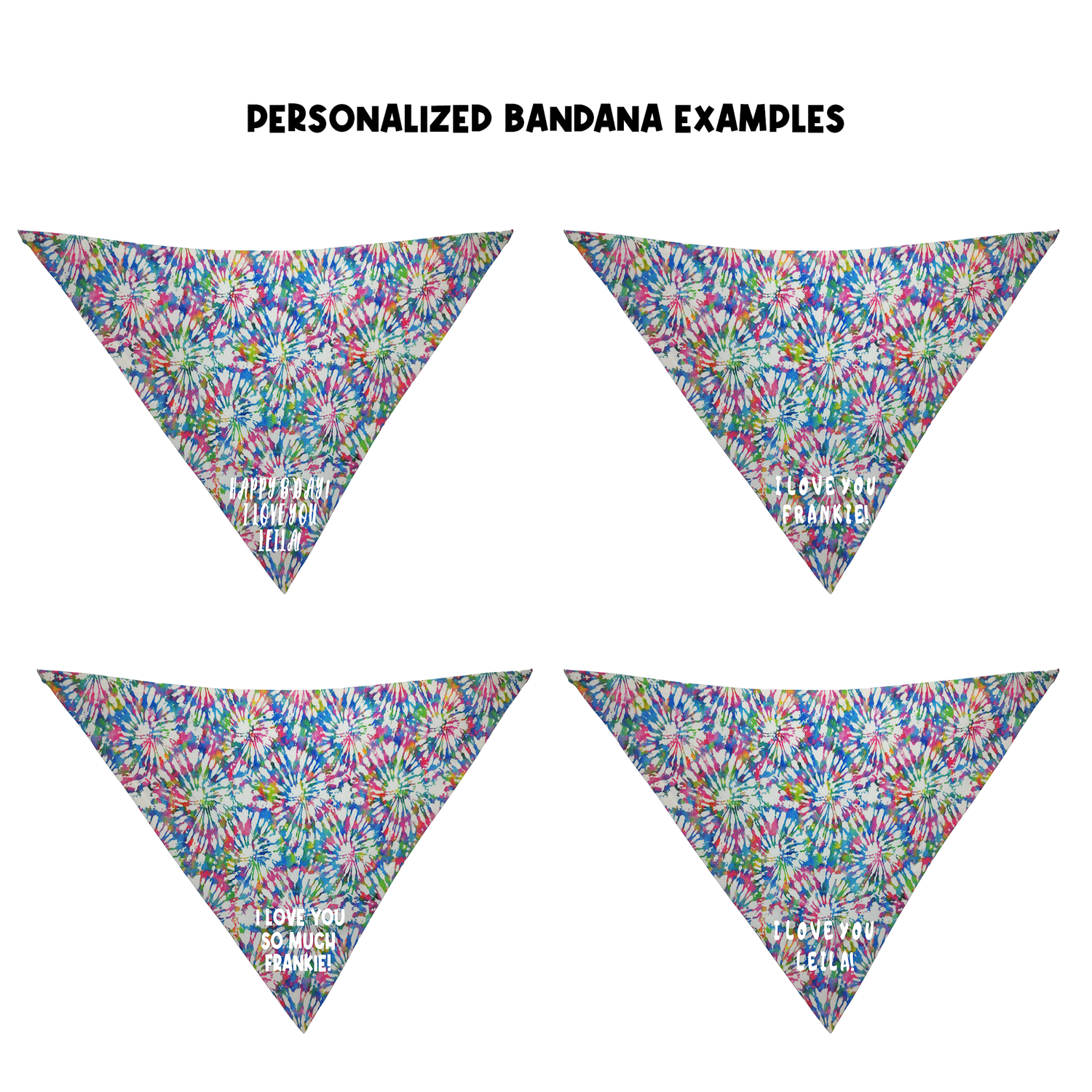 Personalized Retro Rainbow Bandana