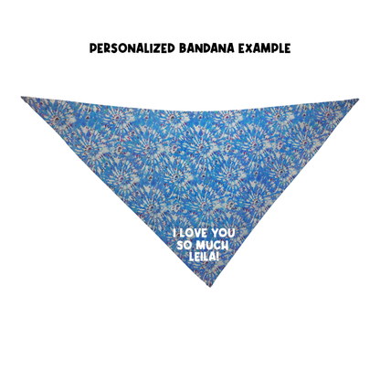 Personalized Blue Tie Dye Bandana