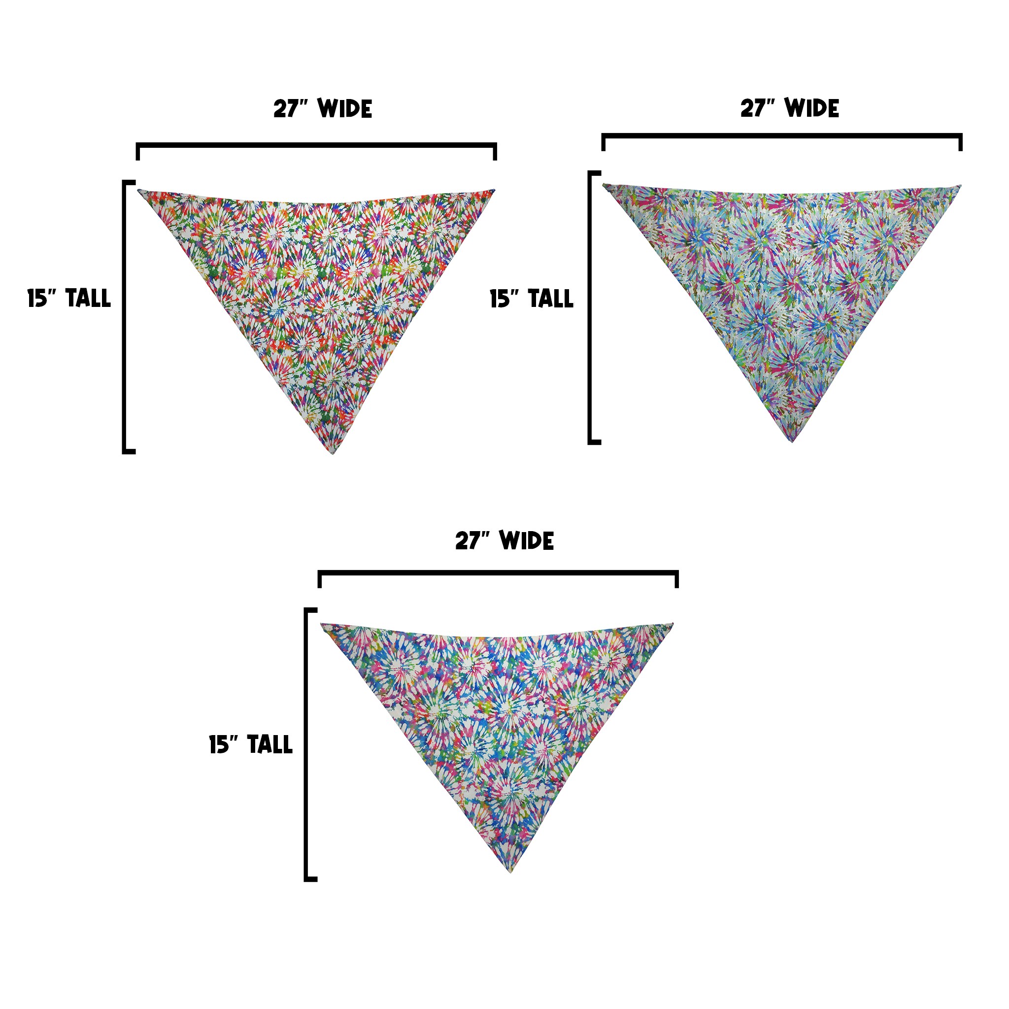 3 Rainbow Bandanas Pack