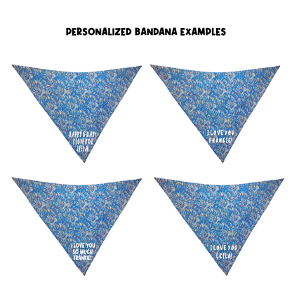 Personalized Blue Tie Dye Bandana