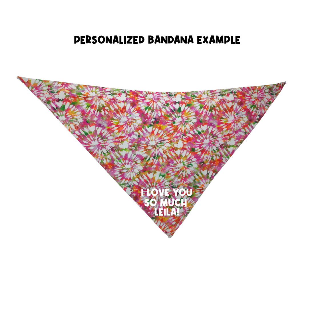 Personalized Pink Tie Dye Bandana