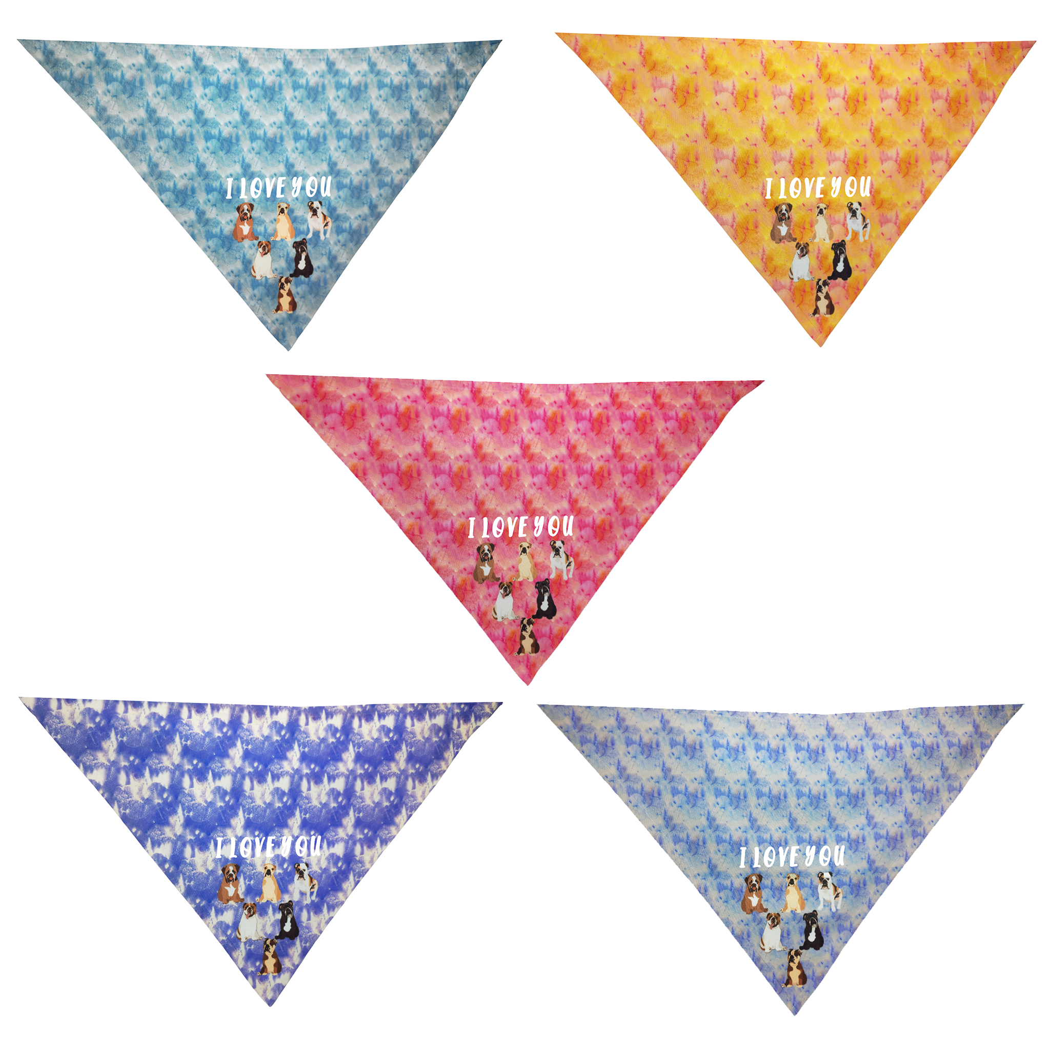 Personalized Bull Dog Family Bandana