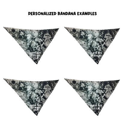 Personalized Black Marble Bandana