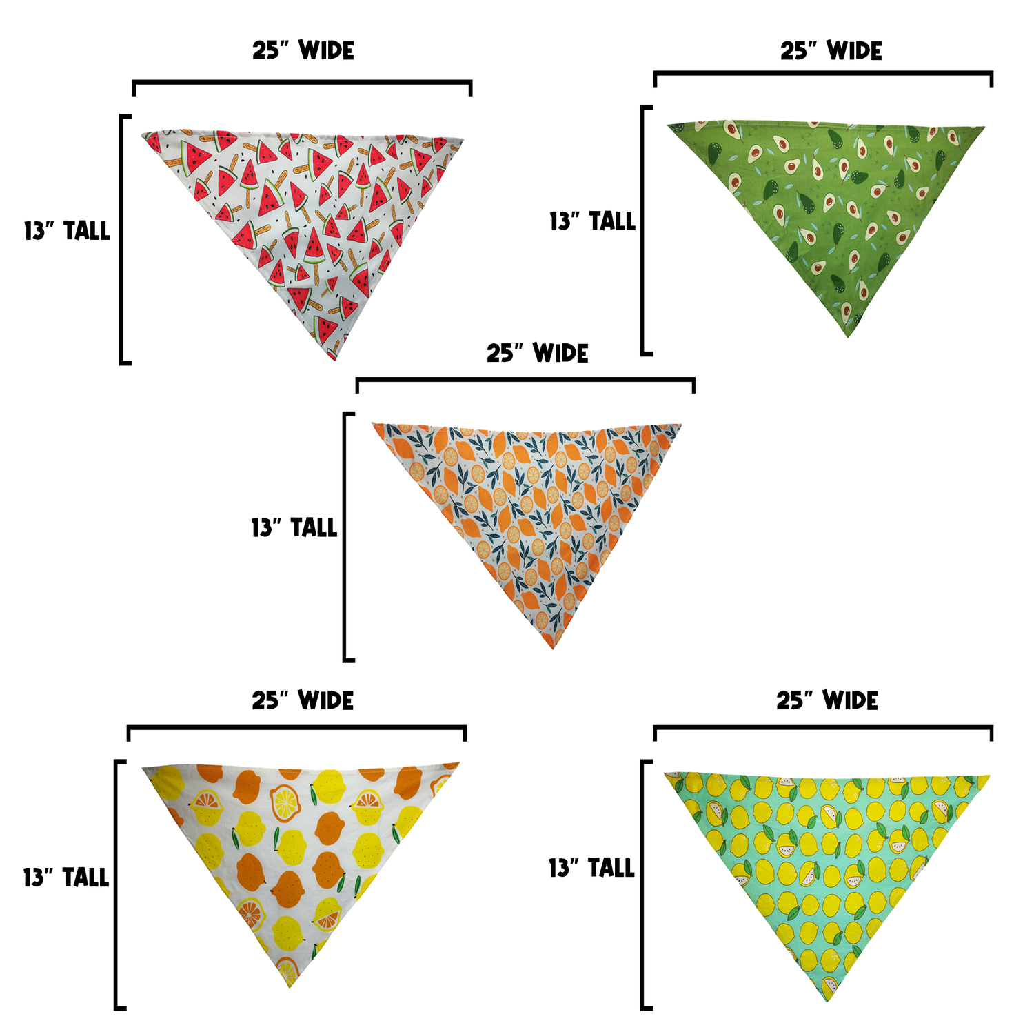 5 Fruit Bandanas Pack