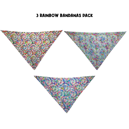 3 Rainbow Bandanas Pack