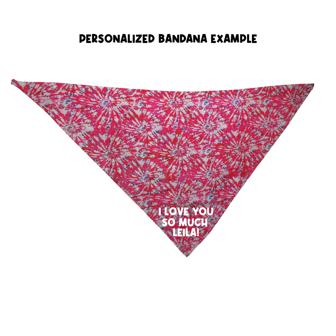 Personalized Hot Pink Tie Dye Bandana